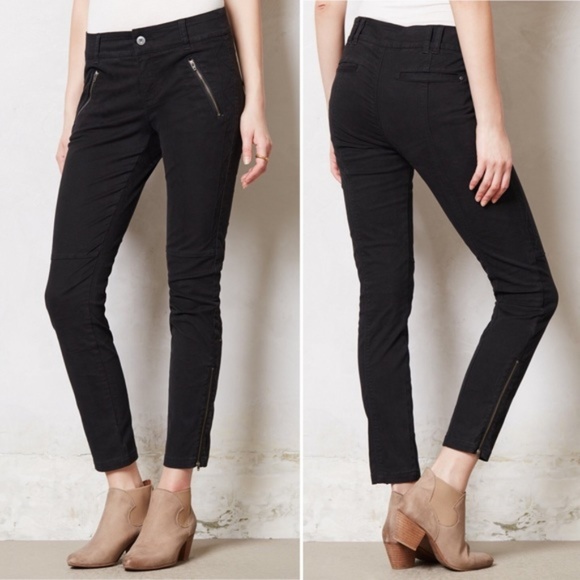 Anthropologie Pants - Pilcro Diamond-Stitched Ankle Zip Moto Pants Sz 2